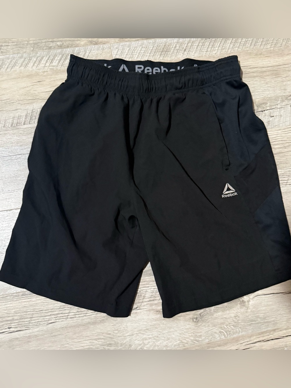 Reebok Men's Black Athletic Training Shorts with Logo